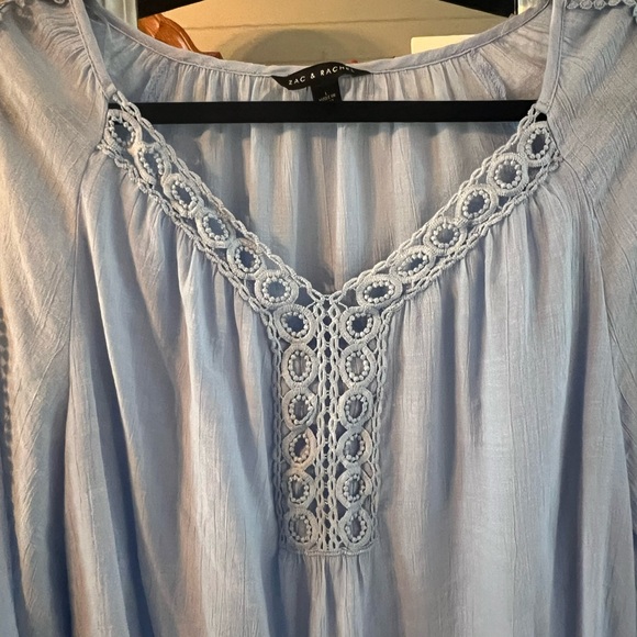 Zac & Rachel Blue Crochet Detail Blouse - Picture 4 of 9